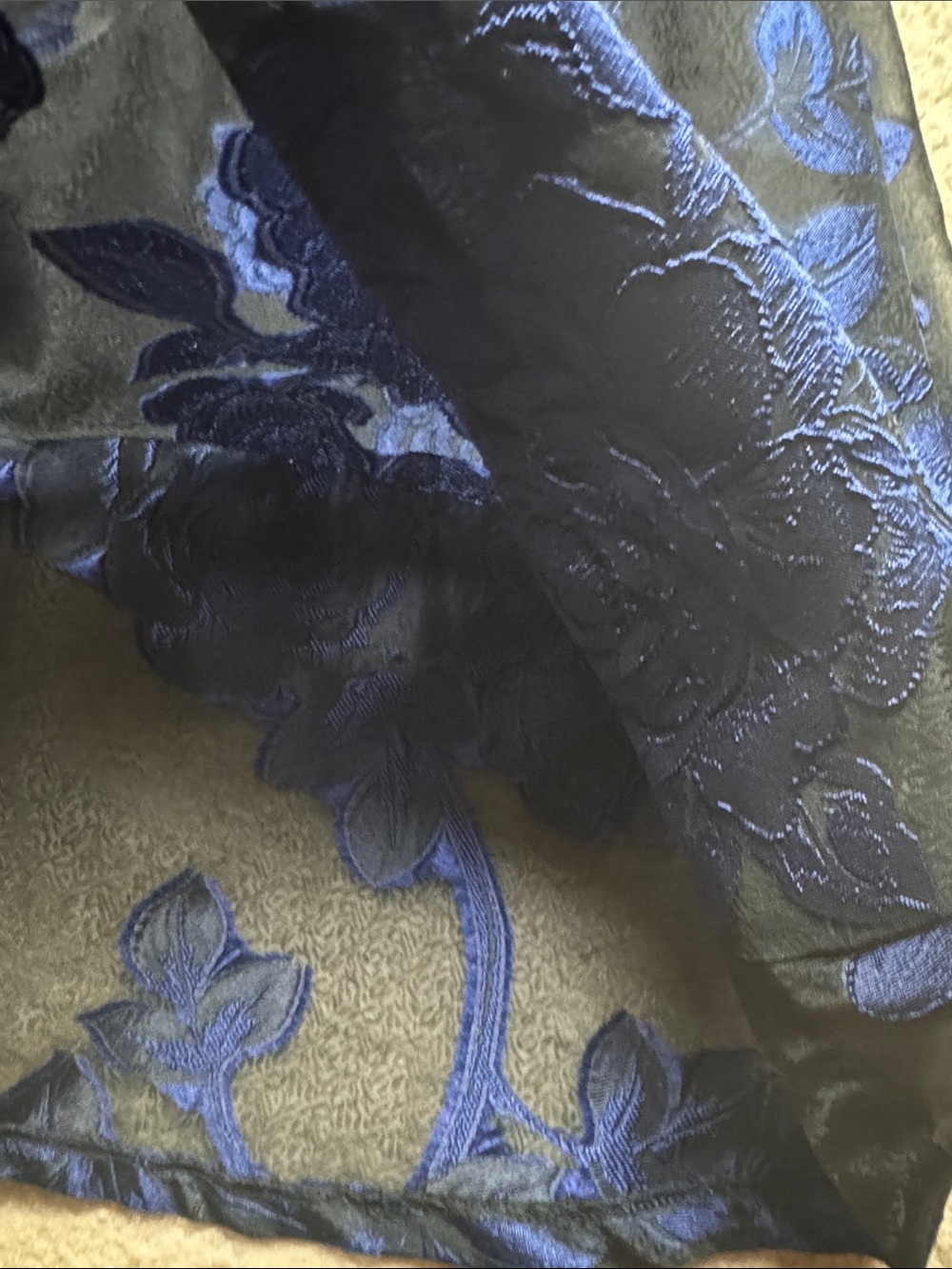 New York & Company Royal Blue Black Floral Jacquard A-Line Skirt | NEW | Size 6 - Picture 7 of 16
